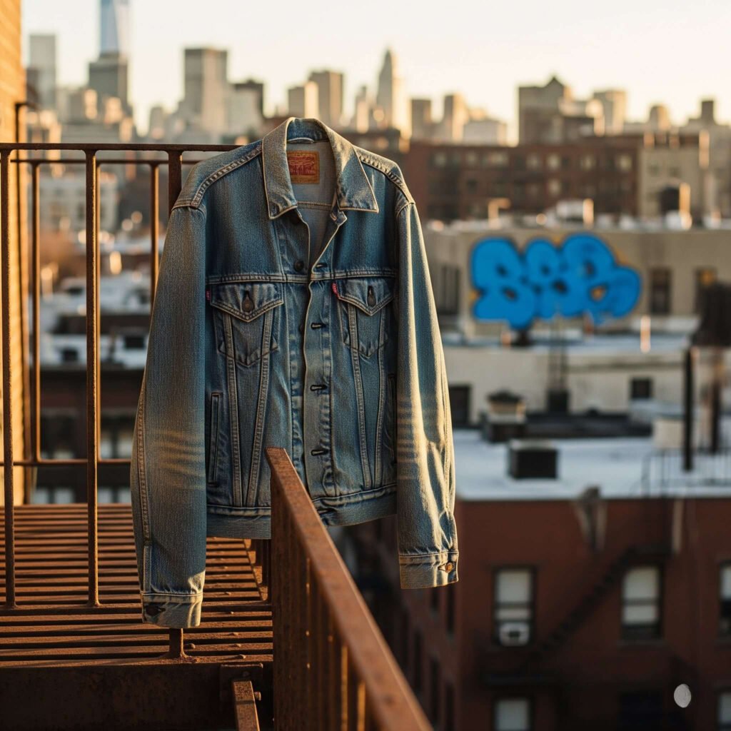 Vintage Levi's Jacket on Brooklyn Fire Escape