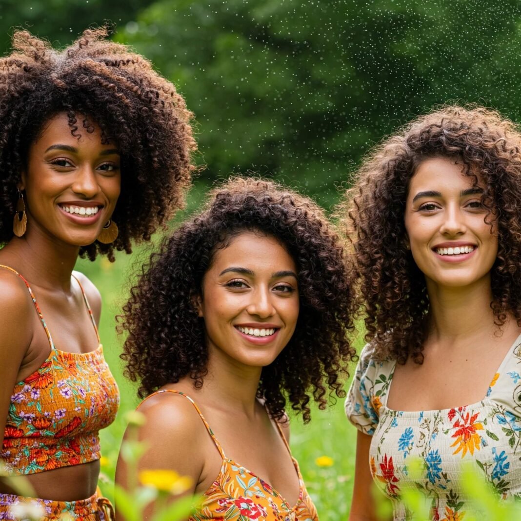 Glossy Curls: Diverse Women, Natural Haircare