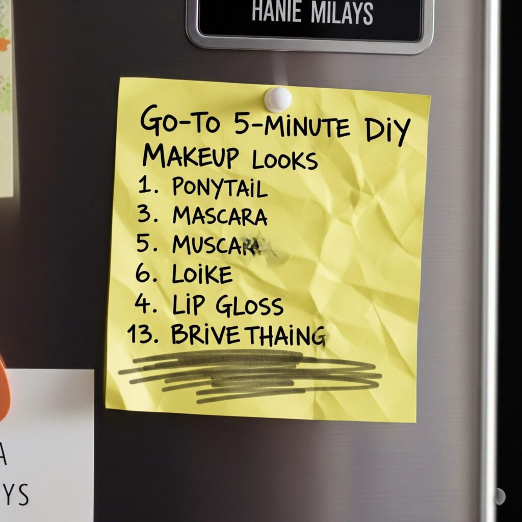 "DIY looks sticky note on fridge"