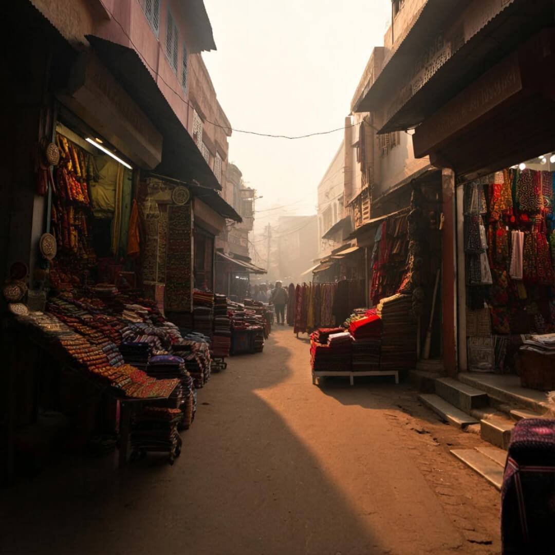 Blog Title: 10 Ethical Fashion Brands That Walk the Talk "Tangled ethical fashion threads in hazy Indian alley."